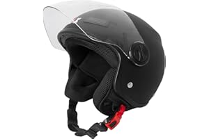 Zorax Matt Black XL (61cm) ZOR-609 Open Face Helmet Scooter Motorbike Motorcycle Crash Helmet ECE 2206