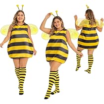 DUDUMILA Bienenkostüm Für Erwachsene – Komplett Set Mit Flügeln, Socken & Brille