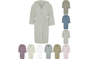 GX GARGIX Accappatoio Unisex con Cappuccio in Spugna 100% Cotone – Uomo e Donna – Morbido, Assorbente
