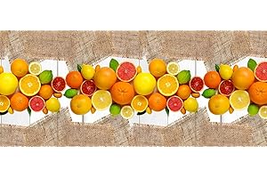 HomeLife Tappeto Cucina Antiscivolo Lavabile in Vinile 52X140 Made in Italy | Passatoia Antimacchia in PVC Interni ed Esterni Stampa Digitale Limoni e Agrumi | Tappeti Runner Lungo in Gomma [140 cm]