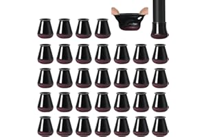 JINSIHU 32 sztuki ochraniaczy na nogi krzesła (14-20 mm), małe silikonowe ochraniacze podłogowe z filcowymi podkładkami chronią podłogę przed zarysowaniami, redukują hałas i nogi ciała, ochrona mebli, czarne