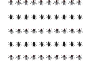 MUNSKT 50Pcs Plastic Flies Toy, Bugs Toy Bugs Plastic Bugs Halloween Pranks Fake Flies Simulated, For Halloween Party Fool's Day Prank Outdoor Insects