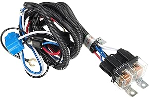 QISUO Arnés de cableado de relé, 12V Coche H4 relé de Faros arnés de cableado portalámparas de cerámica lámpara Grande intensificador de Brillo