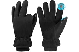 OZERO Termiczne rękawice skórzane dla mężczyzn, ekran dotykowy, rękawiczki zimowe rękawiczki narciarskie rękawiczki rowerowe