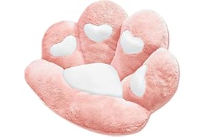 POMUROM Poduszka do siedzenia na krzes?o, urocza pluszowa poduszka w kszta?cie ?apy kota, ?kka pluszowa poduszka na krzes?o, poduszka na krzes?o, do domu, sypialni, biura, 70 x 60 cm