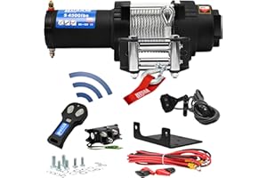 ‎HUSAR WINCH Husar Winch Elektrische Seilwinde 12V, 4500 lbs 2040 kg, Drahtseil 12 Meter lang, sehr stark, kabellose Steuerung, automatische Bremse, Planetengetriebe, Montagesatz - ideal für Quads und ATV/UTV