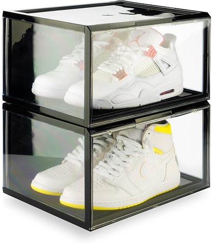 Lot De 20 Boîtes à Chaussures Empilables Transparents Bleu – Organisateurs Pliables Et Solides Pour Baskets, Talons Et Chaussures De Sport
