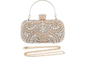 CORIOS Pochettes pour Femme Sac de Soirée Diamond Embrayage Sac en Strass à la Main Sacs Fourre-Tout Sacs à Main D'épaule de Mariée Sac à Bandoulière pour Fête Banquet Mariage Argent