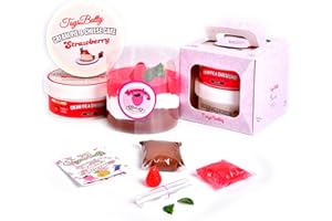 ToysButty Kuchen Slime Kit, 2er Pack (2x100ml) Duftende Butter Klarer Slime mit Frucht-Charms, Weicher Nicht Klebriger DIY Schleim, Kreatives Geschenk für Mädchen & Jungen,Geburtstagsgeschenk mit Spaß