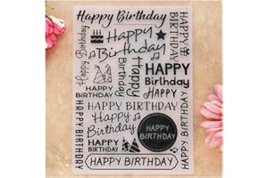 KWELLAM Happy Birthday Cake Star Giftbox Plastic Embossing Folders for Card Making Scrapbooking and Other Paper Crafts