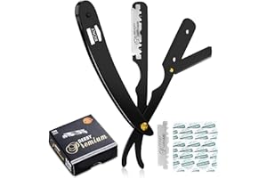 KICHLY Profesjonalna maszynka do golenia z 100 ostrzami Single Edge Derby – 100% stal nierdzewna (czarna)