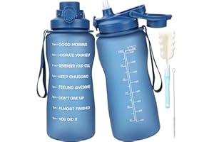 GXCROR Water Bottle 2 liter BPA Free Sports Bottle with Cap and Leak-proof, Suitable for Gyms, Schools and Offices, for Hiking, Cycling, Camping, Running, Yoga