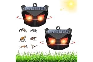 LOFFU Animal Repeller(Pack of 2),Solar Nocturnal Animal Repeller with Two Red Flashing Lights,Water Repellent Repeller for Cats Dogs Foxes Birds Skunks