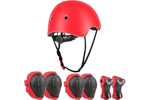 JIM'S STORE Casco y Protecciones Ajustable Infantiles Set Rodilleras Coderas para Bicicleta Scooter Ciclismo Rodillo Patinaje