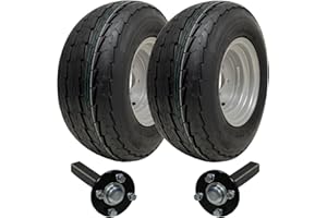 Parnells - Kit Rimorchio ad Alta Velocità - 1 Pneumatico 20.5x8.00-10 + 6.00x10 4/100 Cerchioni + 4 Mozzi M12 100 PCD e Fusi a Snodo 35x35-4 Strati Wanda P815, Marchio E, Diametro 520 mm, 412 kg