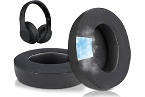 SoloWIT Cuscinetti Auricolari di Ricambio in Gel di Raffreddamento per Beats Studio 2 e Studio 3 con Cavo e Senza Fili, Padiglioni con Schiuma ad Alta Densità per l'Isolamento dal Rumore - Nero