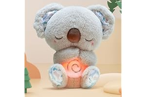MINGCHENGHENG Schlummer-Koala Plüschtier Mit Rhythmischen Atembewegung Und Sanfter Musik, Relief-Koala-Plüschtier Spielzeug,Kuschelige Einschlafhilfe Beruhigender Koala,Beruhigende Koala Stofftier Mit Licht
