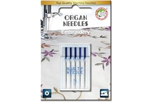 Organ Needles 5507075BL Maschinennadeln, Blau/Silber, 75/11 Größe, 5