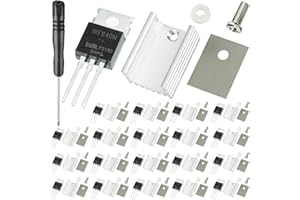 DAOKAI IRF640 IRF640N Transistor Mosfet canal N 18A 200V IRF640NPBF Transistor MOSFET en ligne TO-220AB avec dissipateur thermique en aluminium, kits de montage de tournevis (20 pièces)