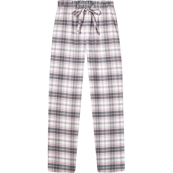 AHAKLO Damen Schlafanzughose Karo - Weiche Lounge Hose Mit Kordelzug