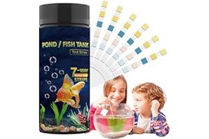 Jimtuze Aquarium Test Strips, 7 in 1 Quick and Accurate Pool Test Strips, Fish Tank Test Strips, Ph, Alkalinity, Chlorine, Carbonate, Hardness Testing Strips