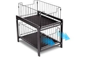 VINILITE Organizer Sottolavello Cucina con 2 Cestelli Estraibili, Porta Detersivi Salvaspazio Organizzatore Sottolavello Cucina Organizer Cucina Dispensa