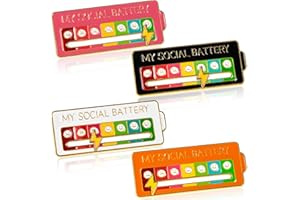 NICEKOOL My Social Battery Pin della Batteria Sociale Distintivo, Spille Interattive Divertente Dell'umore per 7 Giorni per Maglioni, Abbigliamento, Jeans, Decorazione