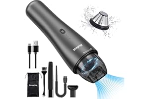 RUBOT Handheld Vacuum Cleaner, 7000Pa Portable Powerful Car Vacuum Cleaner, Mini Hand Held Vacuum Cordless Powerful Rechargeable, Car Hoover for Car,Home,Office (P02 Black)