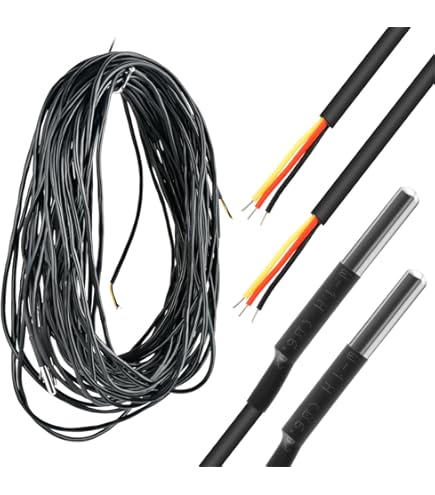 ASOFTY 5 Stück Temperatursensor - 5m Digitale Temperaturfühler Edelstahl