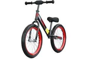 BUEUWE 16 inch Balance Bike for 4 5 6 7 8 Year old Boys Girls, Kids No Pedal Bikes with Adjustable Seat, Toddler Walking Training Bicycle, Children's Toys Gifts