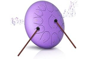 SUNOWL Steel Tongue Drum, 12 Pollici 13 Note C Key Handpan Strumento Musicale Impostata, Portatile Tamburo del Handpan in Acciaio, Strumento a Percussione per Meditazione, Yoga, Guarigione del Suono, Viola