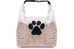 BELLE VOUS Grand Sac Conteneur de Croquettes pour Chien et Chat - Accessoire de Voyage Pliable - Gamelle Portable pour le Transport - Conserve la Fraîcheur - Croquette et Frandise