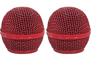HAPPOW 2 Pack SM58 Cover Replacement Grille,Microphone Mesh Grill Compatible with Shure SM58, SM58-LC, and SV100, Durable Mic Head Cover Microphone Ball Head Mesh Grill