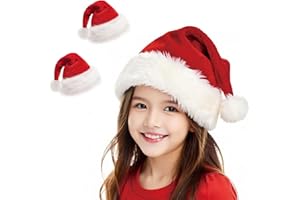 BSVI Christmas Hat, Red Santa Hat Comfort Extra Thicken Keep Warm Velvet Classic Fur Holiday Xmas Hat for Christmas Festive New Year Party Decoration