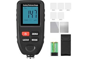 XUNTOP Spessimetro per Vernice Auto Digitale 0-1500um LCD Misuratore di Spessore del Rivestimento Handheld Tester di Spessore della Vernice per Auto di Metallo con Substrati Metallici e Custodia