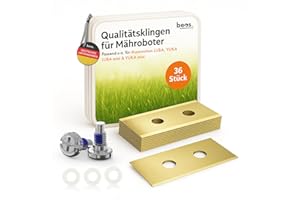 BEOS® 36 x Premium Titan Ersatzmesser + Schrauben mit Sicherung - Messer kompatibel mit Mammotion LUBA, LUBA 2, YUKA, LUBA Mini & YUKA Mini, verbessertes Schraubendesign für Mammotion