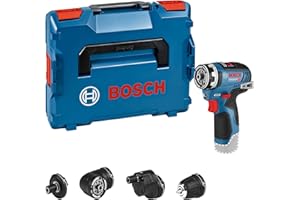 Bosch Professional system 12V: akumulatorowa wiertarko-wkrętarka GSR 12V-35 FC (4 wymienne uchwyty FlexiClick, walizka L-BOXX)