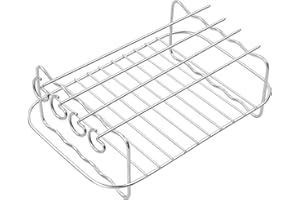 Vesaneae Heißluftfritteuse Grillrost für Ninja, Air Fryer Rack, Doppellagiger Regal Spieß Rack, Air Friteuse Grill, Air Fryer Stapelbare Racks, Grill Rack für Ninja, Mehrschichtiges Dörrgerät Rack