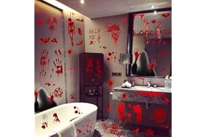 LECONCES Halloween Fensteraufkleber, Realistisch Halloween Blutige Aufkleber Horror Halloween Deko Fensterbilder Halloween Fenster Behandlung Wanddekor, Halloween Deko Fenster Sticker