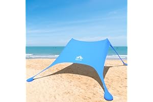 Night Cat Tenda da Spiaggia Lycra Tendalino da Parasole Protezione UV UPF50+ con Ancoraggi a Sacco di Sabbia Portatile per Picnic Pesca Campeggio
