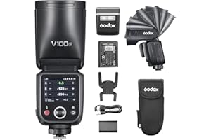 ‎GODOX Godox V100S V100 S V100-S lampa błyskowa z okrągłą głowicą do aparatów Sony 100 W TTL HSS 1/8000s 2,4G wbudowana lampa wypełniająca LED do aparatów Sony