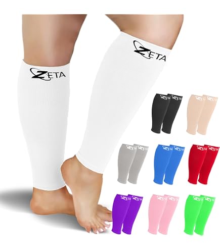 Lot De 2 Manchons De Compression Mollet 20-30 MmHg - Grande Taille Jusqu'à 7XL Pour Sport Et Soulagement