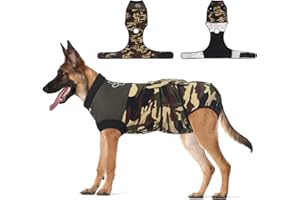 Jiupety Body Cane Post Operatorio Femmina Tuta Morbida e Confortevole per Cane e Femmina, Regolabile e Integrato, Verde, XL