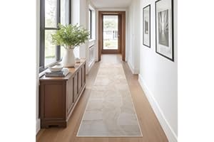 Cycleader 60x300cm Non-Slip Washable Hallway Runner Rug, Geometric Lines Faux Cashmere Carpet Anti-Fatigue Kitchen Rugs Indoor Soft Long Floor Mat Low Pile Runners with Anti-Slip Backing for Bedroom