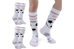 cheap4uk Stutzen Kinder Fußball 2 Paar Grip Socken Fussball Kinder Fussball Socken Kinder Socken Jungen 35-38 Sneaker Socken Rutschfest Geburtstags ＆ Weihnachts Geschenk für Kinder 4-16