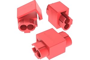 AUPROTEC 10x Rubacorrente 0,5-1,0 mm² rosso Morsetti Ruba Corrente Connettori Rapidi Isolati PP Ottone Stagnato Terminali per Cavi Fili Elettrici