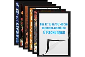BEAYIOU diamond painting Picture Frame, Rahmen für 30 x 40 cm große Diamant-Malerei-Leinwand, magnetischer Diamant-Kunstrahmen, selbstklebend, Diamant-Malrahmen für Wand, Fenster, Tür (Schwarz)