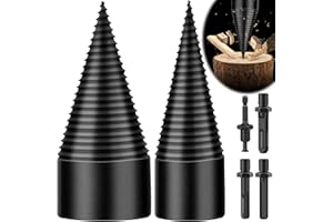 FTJKGH Bohrkegel Holzspalter, 45+32mm Bohrkegel Holzspalter Bohrer Holzspalter Schraube Kegel, Brennholzspalter Bohrer Spaltholzkegel Holzspalterbohre mit 4 Bohrgriffe, Brennholz Bohrer für Haushalt