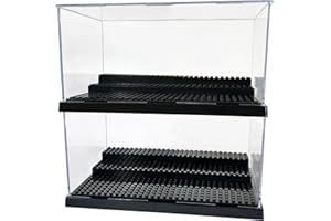 HYtiger 2 Pack Black Acrylic Brick Model Display Case Box for LEGO Minifigures Collectors