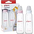 Pigeon Peristaltic Baby Nursing / Feeding Bottle KPP L,For 9+ Month Babies,BPA Free,BPS Free,Pink and White,240 ml,Pack of 2